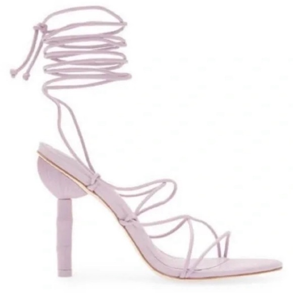 Cult Gaia SOLEIL Bamboo Heels sz EU 37 in Lilac 388$ - Picture 3 of 12
